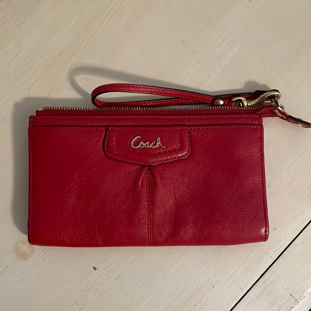 Vintage Coach Red Wristlet